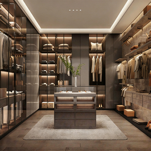 Système de dressing ouvert de luxe classique haut de gamme, personnalisé, avec éclairage intégré – Vente chaude populaire - Product Image 4