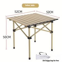 Table de pique-nique carrée en métal légère personnalisée, mobilier de plage pliable moderne pour l'extérieur, pour la cour, le parc, panneau noir