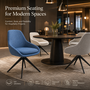 <span class=keywords><strong>Chaise</strong></span> de salle à manger pivotante de luxe moderne, dossier incurvé ergonomique, <span class=keywords><strong>design</strong></span> confortable, mobilier commercial pour hôtel et restaurant - Product Image 5