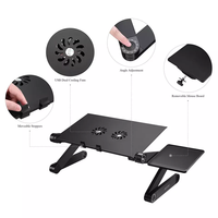 Soporte Plegable Ajustable para Laptop, Soporte de Aluminio de Tres Pliegues para Computadora, Escritorio Móvil para Cama, Sofá, Auto