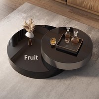 Table basse rotative minimaliste italienne de luxe léger, plateau en verre trempé, extensible, pliable, structure en acier, mobilier de salon