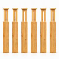 Organisateur de tiroir de cuisine en bambou pour couverts, porte-ustensiles, plateau à couverts, séparateurs de tiroir pour couverts