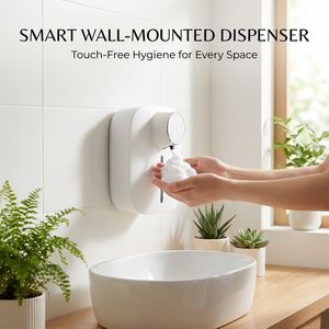 Distributeur de savon mural YEETE IPX4, 6 niveaux de mousse réglables, 300 ml, 1500 mAh, USB-C, ABS, 140x160x77 mm, pour la maison, la cuisine, la salle de bain - Product Image 3