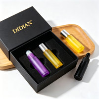 Emballage cosmétique, flacons à bille en verre givré transparent de 15 ml pour huiles essentielles, échantillons de parfum, bouchon doré, design imprimé à l'écran