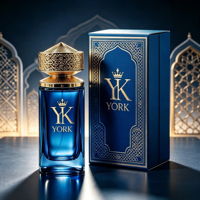 Botol Parfum Mewah YORK Glass 100ml dengan Pompa Semprot Desain Berwarna yang Dapat Disesuaikan Hot Stamping-Kemasan Mewah