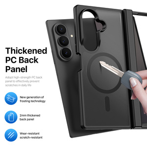 เคสโทรศัพท์แบบพับได้แบบมีบานพับสำหรับ zfold7/8/8 อัลตร้าเคสโทรศัพท์แม่เหล็กแบบใสเรียบง่ายให้ความรู้สึกเหมือนผิวบางเฉียบ - Product Image 4