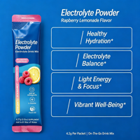Mélange de poudre de glycinate de magnésium à marque privée OEM pour soulager le stress et équilibrer le cortisol, saveur limonade framboise