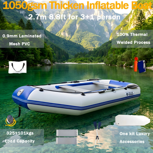 Bateaux pneumatiques à rames D270-3 Solarmarine 2,7 m avec plancher gonflable en PVC <span class=keywords><strong>de</strong></span> 0,9 mm, sans colle, procédé <span class=keywords><strong>de</strong></span> soudage à chaud à 100 %, pour utilisation en mer - Product Image 1