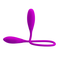 Vibromasseur anal à double tête en silicone imperméable à l'eau, rechargeable par USB, 7 vitesses, double saut d'œuf, pour femmes