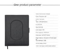 Planificateur numérique A5 Wireless Power Banktebook avec porte-cartes Powerbannote Bookocket Smart1 Oppybagft Reliure à spirale en cuir