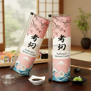 Tube à sushi en papier de qualité alimentaire avec barrière en aluminium pour l'emballage à emporter avec bâton de sauce - Product Image 1