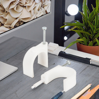 RUNBO Clips de câble en plastique ronds/circulaires de haute qualité, clips de câble mural avec clou en acier 7 mm, 100 pièces/sac
