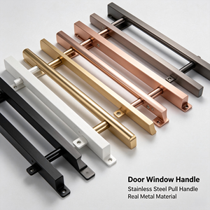 Ensemble de poignées de tirage modernes en acier inoxydable pour portes et fenêtres en verre sans cadre, finition personnalisée pour bureaux et appartements - Product Image 5