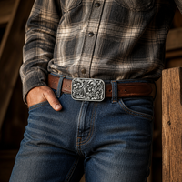 Boucle de ceinture Western Cowboy Boucle de ceinture personnalisée de style floral pour les accessoires de ceinture pour hommes Western Country Cadeau pour lui