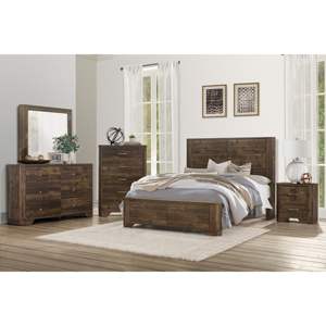 DB Rustic Brown Wooden Bedroom Furniture Transitional Style Nightstand <b>Storage</b> Drawers Smart Bedside 1pc Clipped <b>Corners</b> - Product Image 5