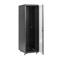 Armoire de serveur de centre de données 19 pouces de haute qualité 42U avec porte vitrée du sol au plafond, armoire réseau Jiasheng en stock, noir/gris