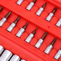 Vente directe usine – Kit d'outils combinés 46 pièces en acier inoxydable avec cliquet et douilles, mallette rigide pour voitures et usage domestique