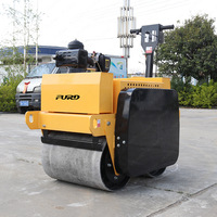 Rouleau compresseur routier autoporté FURD 550 kg à double tambour, hydraulique, diesel, mini-rouleau à asphalte, petite machine compacteuse
