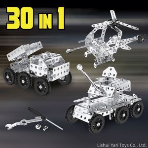 Modelo de Vehículo de Construcción 30 en 1 para Niños, Educativo, de Metal, para Armar, Tanque, Coche, Avión, Motocicleta - Product Image 2