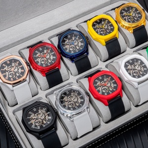 Foksy Seguall automatique squelette Logo personnalisé boîtier en plastique <span class=keywords><strong>montre</strong></span>-bracelet <span class=keywords><strong>de</strong></span> luxe pour le sport - Product Image 1