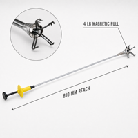 Outil de ramassage magnétique télescopique avec lumière LED pour la réparation automobile et l'atelier domestique