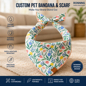 Pañuelos Cuadrados de Algodón de Alta Calidad para Perros, con Diseño Floral Otoñal, Logotipo Personalizado, para Cumpleaños, Venta al por Mayor - Product Image 1