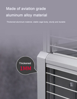 Cages à perroquets OEM ODM en fil d'acier inoxydable 304 argenté et personnalisé avec roues
