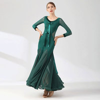 Robe de danse de compétition Ylf887 LILACDANCE pour entraînement de danse de salon, 100 % polyester, impression gaufrée, haute qualité, personnalisable, lisse