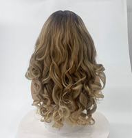 Nouvelle perruque frontale en dentelle 13*6 de 26 pouces, blonde, effet Yaki, avec ligne de cheveux naturelle et cheveux de bébé, en fibre mate résistante aux hautes températures