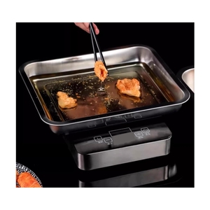 ถาดสแตนเลส304ไม่แตกถาดเสิร์ฟอาหารโลหะทรงสี่เหลี่ยมสำหรับรองทำอาหาร - Product Image 5