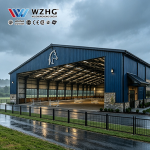 Arena ecuestre de acero de grado industrial para centros de equitación en complejos turísticos con sistema de techo y paredes completamente cerrados - Product Image 1