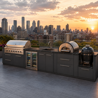 Cuisine barbecue extérieure  et station de grill pour villas Four électrique encastré sur mesure et gril en acier inoxydable