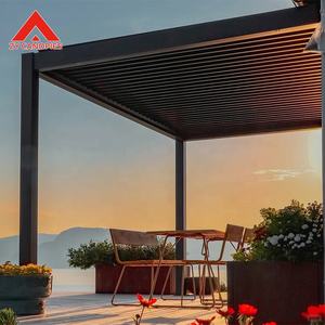 3x4m 4x5m 5x6m 6x7m pérgola moderna al aire libre <span class=keywords><strong>de</strong></span> aluminio con persianas resistencia al viento Fácil instalación Gazebo con ventana <span class=keywords><strong>de</strong></span> elevación eléctrica - Product Image 2