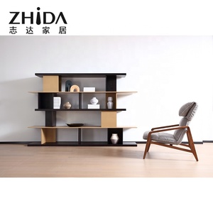 <span class=keywords><strong>Libreria</strong></span> Moderna in <span class=keywords><strong>MDF</strong></span> con Finitura Gialla Opaca e Impiallacciatura Affumicata, Personalizzabile, da Fornitore OEM Zhida - Product Image 1