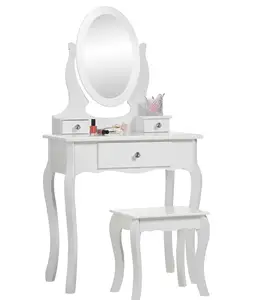 의자 및 거울이있는 도매 옷장, 큰 서랍 1 개, 작은 서랍 2 개, 사용자 정의 색상 사용 가능