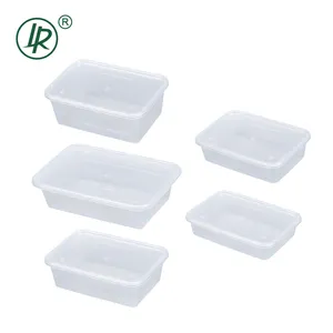 LR Hot Food Disposable Plastic Bento Lunch Box Takeaway Packing Box Use PP Microwave Safe Rectangular Food Container With Lid