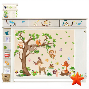 Autocollant mural en PVC amovible pour enfants, motif animaux de la <span class=keywords><strong>jungle</strong></span>, pour la décoration de la maison - Product Image 3