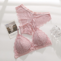 Ensemble Soutien-Gorge en Dentelle Soie Glacée de Haute Qualité 2025, Confortable, Sexy, à Fermeture Frontale, Boutons et Dos Magnifique Sans Armature