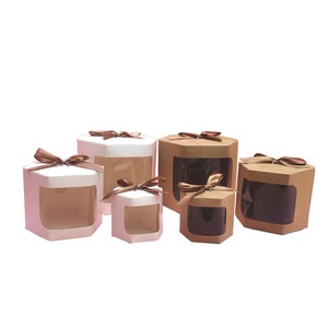 Scatola regalo di san valentino scatola di cioccolato caramelle con finestra decorazione di nozze imballaggio biscotti dolci da imballaggio per festa - Product Image 1