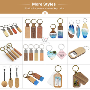 Tinh khiết gỗ Keychain ngày giáng sinh món quà đã đi virus trực tuyến tùy chỉnh khắc laser Keychain - Product Image 3
