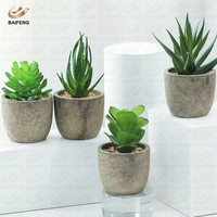 Plantes succulentes artificielles en PVC/PE, assortiment de cactus décoratifs en pot avec pots gris pour usage intérieur domestique – Vente chaude