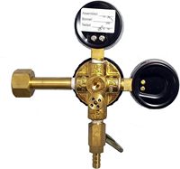 Régulateur de CO2 en acier inoxydable PERA CGA320 W21.8 G5/8'' avec double manomètre, vanne de réduction de pression pour fût de bière