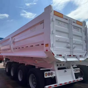 Prix d'usine d'occasion 3 4 essieux 60 tonnes 45cbm U forme arrière de l'exploitation minière camion à benne basculante semi-remorque remorque à benne hydraulique - Product Image 5