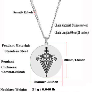 Veve La Sirene Voodoo Yemaya Símbolo Loa Sigilo <span class=keywords><strong>Mami</strong></span> Wata Espíritu Mágico del Agua Talismán Amuleto Collar con Colgante de Acero Inoxidable - Product Image 2