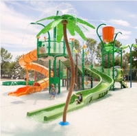 Équipements de parcs aquatiques sur le thème de la forêt en acier inoxydable, maison aquatique, jeux d'eau interactifs pour enfants, zone de jeux aquatiques et parcs aquatiques