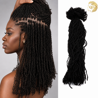 Extensions de Locs 100% Cheveux Humains Naturels Noirs Faits à la Main 0,1 cm – Vente en Gros Usine