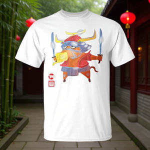 Camiseta premium con sello rojo del horóscopo del animal del zodíaco chino del año del buey - Product Image 3
