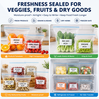 Sacs refermables personnalisés imprimés, étanches, à fermeture éclair, double joint, pochettes transparentes en PE avec étiquette inscriptible pour préparation de repas et lait