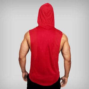 Solid Color Summer Hooded Sports Vest 100% Cotton Breathable Undershirt Tank <b>Top</b> Casual <b>Sleeveless</b> Fitness Design - Product Image 6