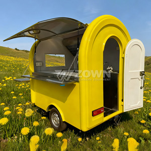 Remorque de vente ambulante à essieu unique, de forme ronde, avec hotte d'extraction pour la vente de nourriture en extérieur - Product Image 2